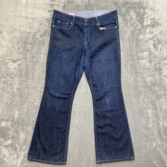 Gap 1969 Perfect Boot Cut Jeans Women's Size 33 Dark Wash Blue Denim - Picture 1 of 8